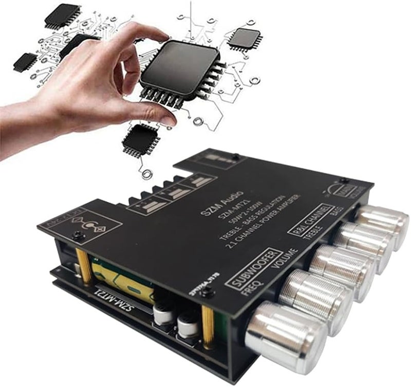 2 قناة 1 بلوتوث لوحة مكبر الصوت الرقمي وحدة 50Wx2 100W عالية الطاقة سهلة التركيب - Image 4